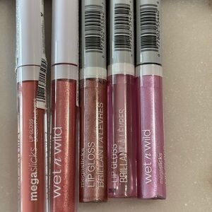 Wet n Wild MegaSlicks Lip Gloss Collection - Coral, Rose, and Pink